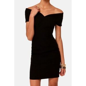 [Lulus] Black Off The Shoulder Bodycon Dress | S